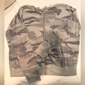 Splendid Camouflage Zip-Up Hoodie